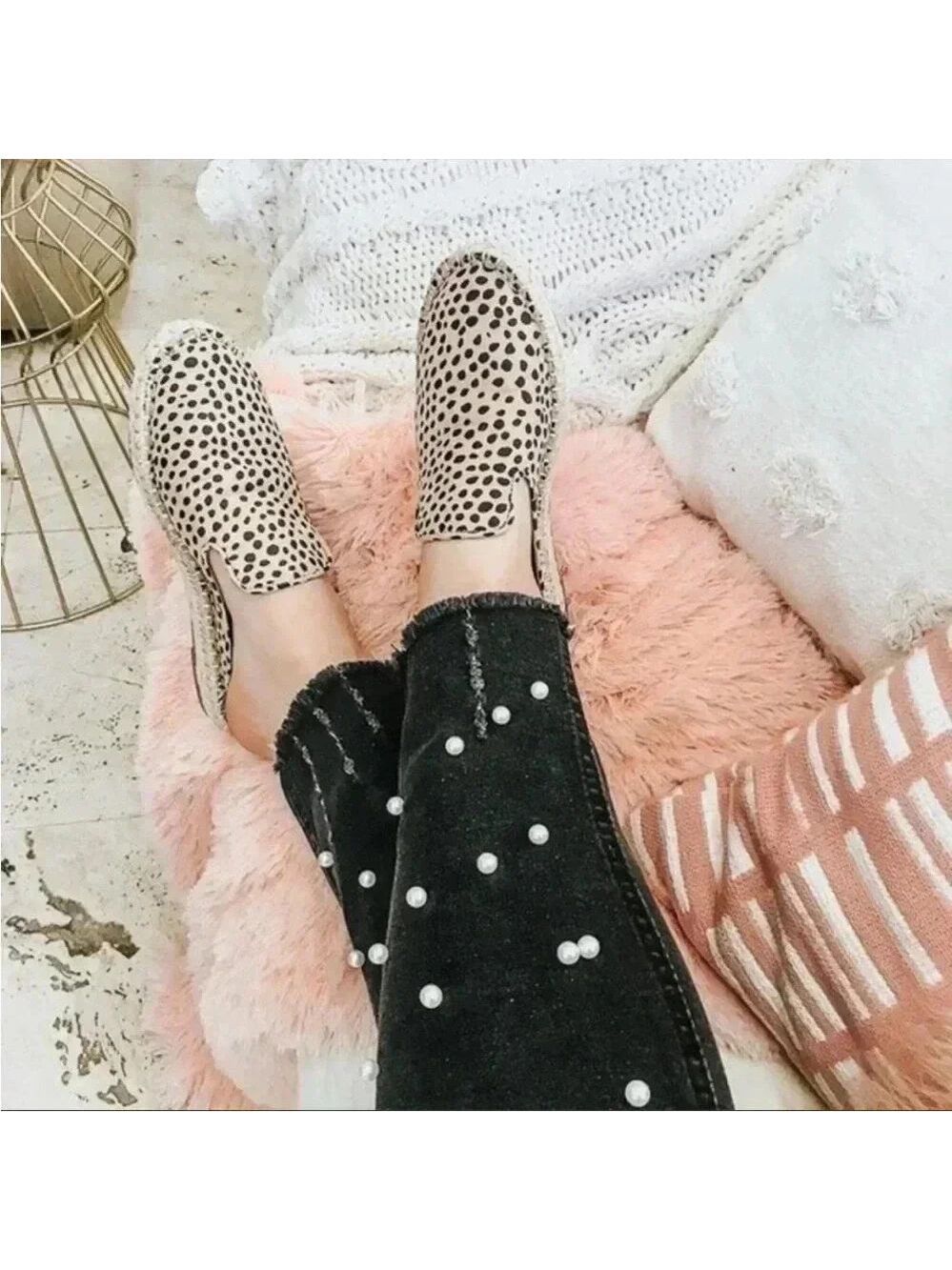 DV Dolce Vita Elaine Leopard Espadrille Slip on Mule size 7 - Picture 2 of 10